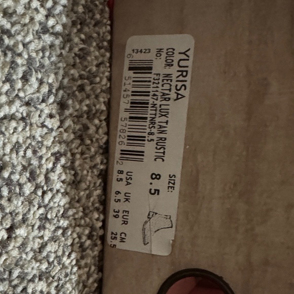 BED|STU Tan and Red Ankle Boots - Picture 3 of 4